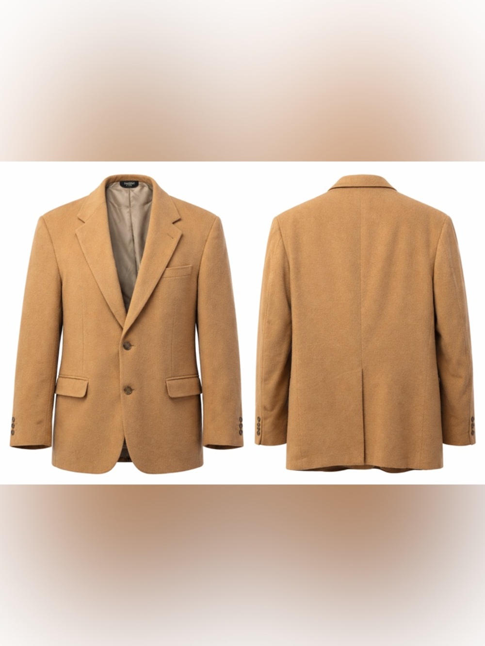 Racquet Club Blazer Mens 42R Large Camel Wool Sport Coat No Size Tag